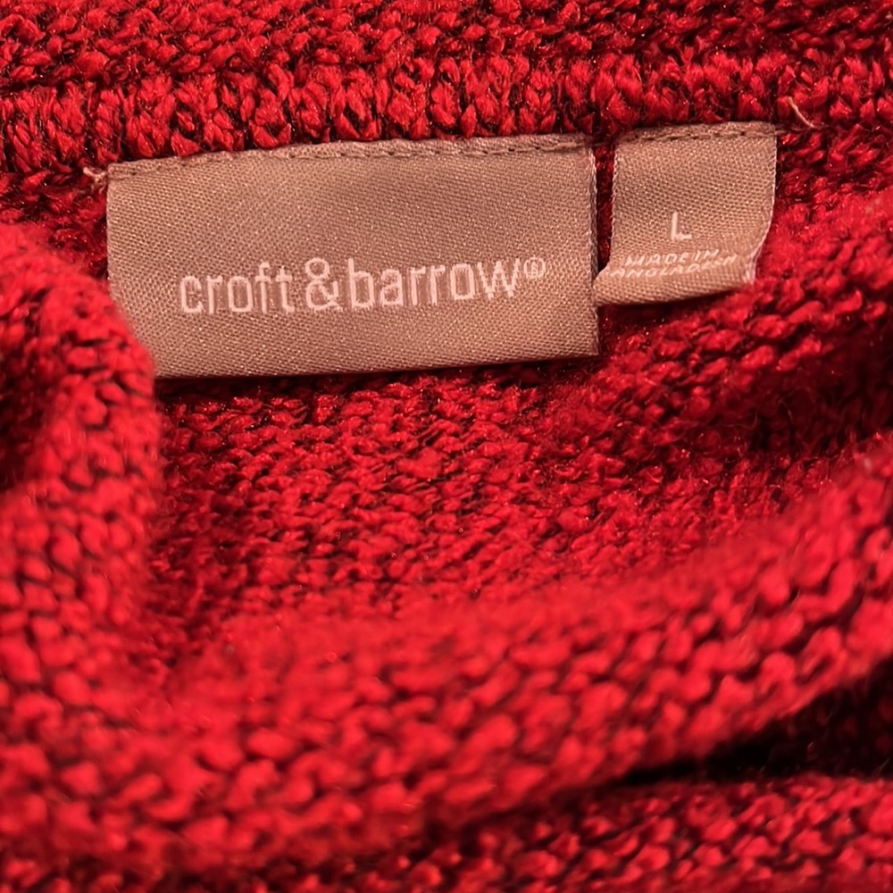 Croft & Barrow Crew Neck Sweater in Red.  Pullover. Size large - Picture 4 of 12